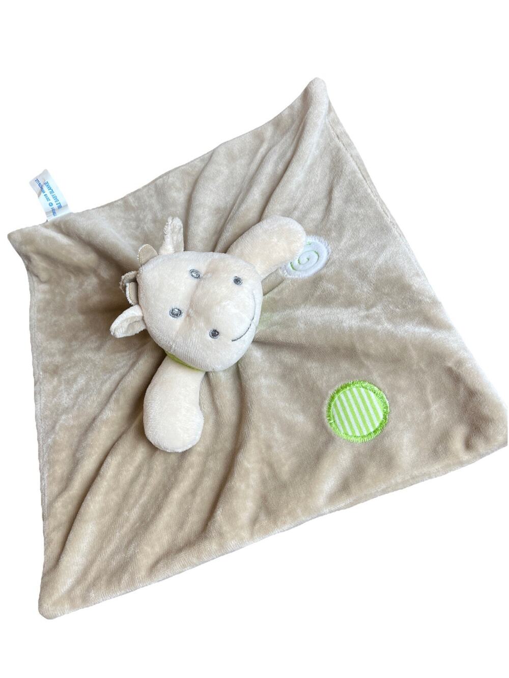 2019 Wishpets Giraffe Rattle Lovey Babble Baby Blankie Brown Green Soft Cuddle
